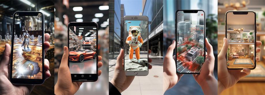teléfonos celulares con ejemplos de aplicaciones de realidad aumentada