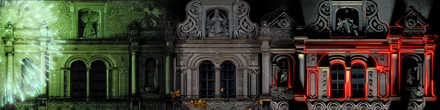 Video mapping 3d en edificio en Charo, Michoacan, México