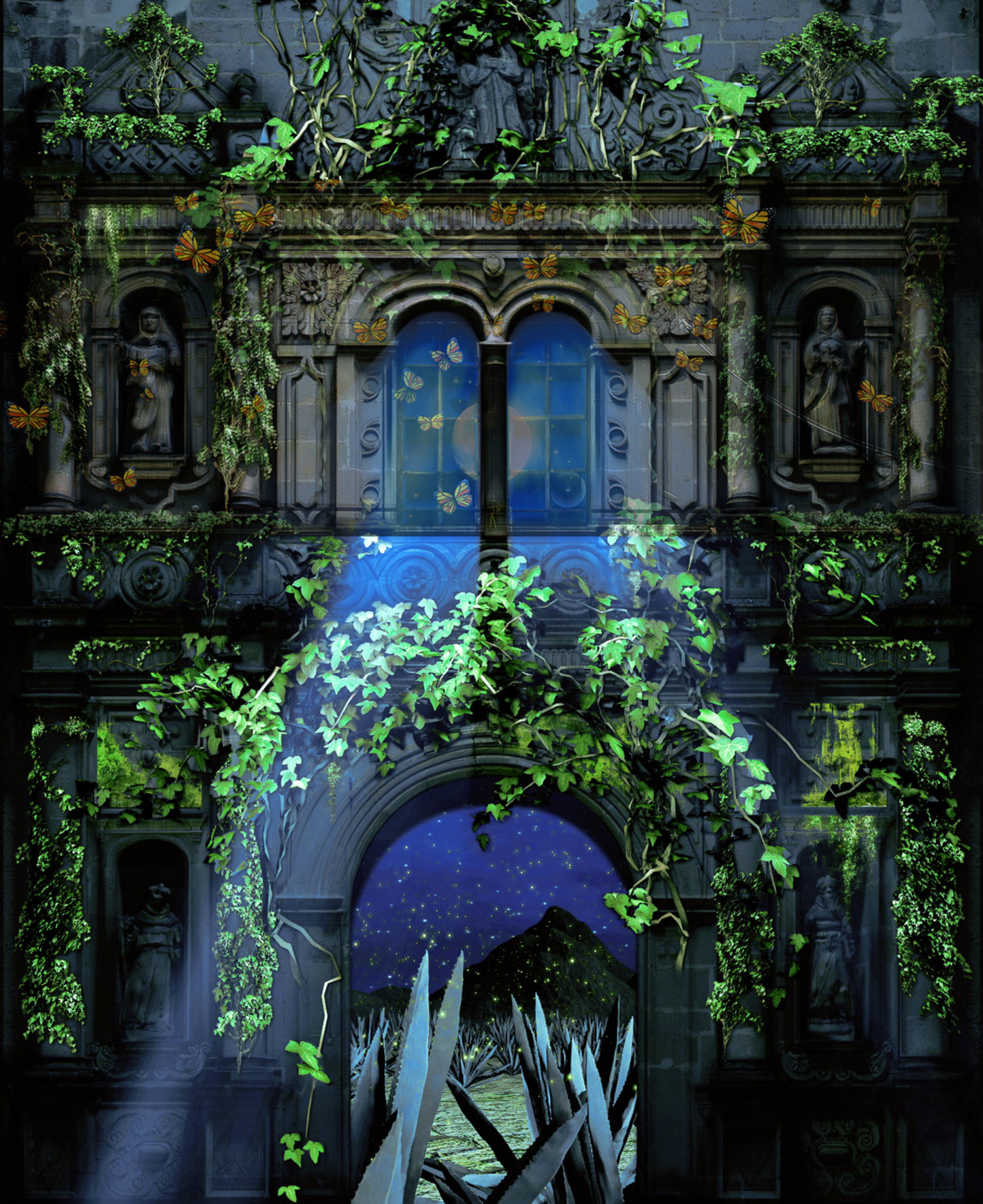 Video mapping 3d en el convento de Charo, Michoacan, México