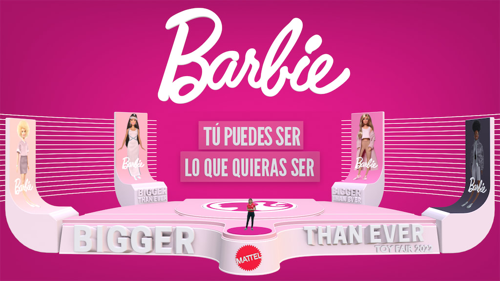 Escenario virtual para presentación de la marca Mattel