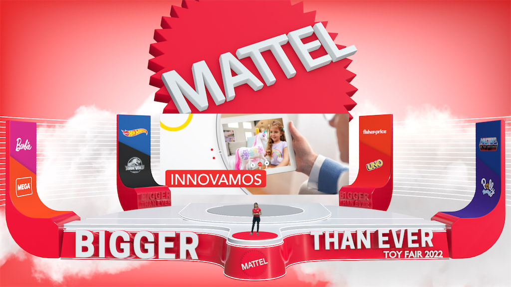 Escenario virtual convención Mattel Toy Fair 2022