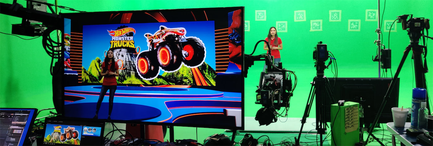 foro de grabación con green screen y escenario virtual