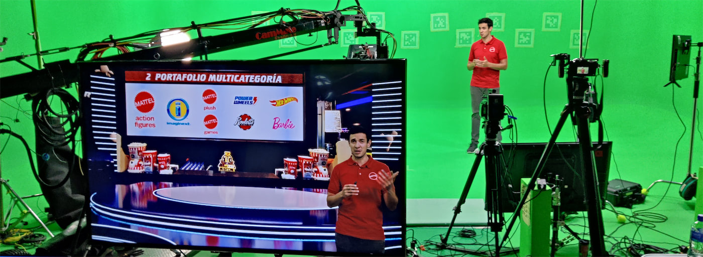 foro de grabacion con green screen y escenario virtual