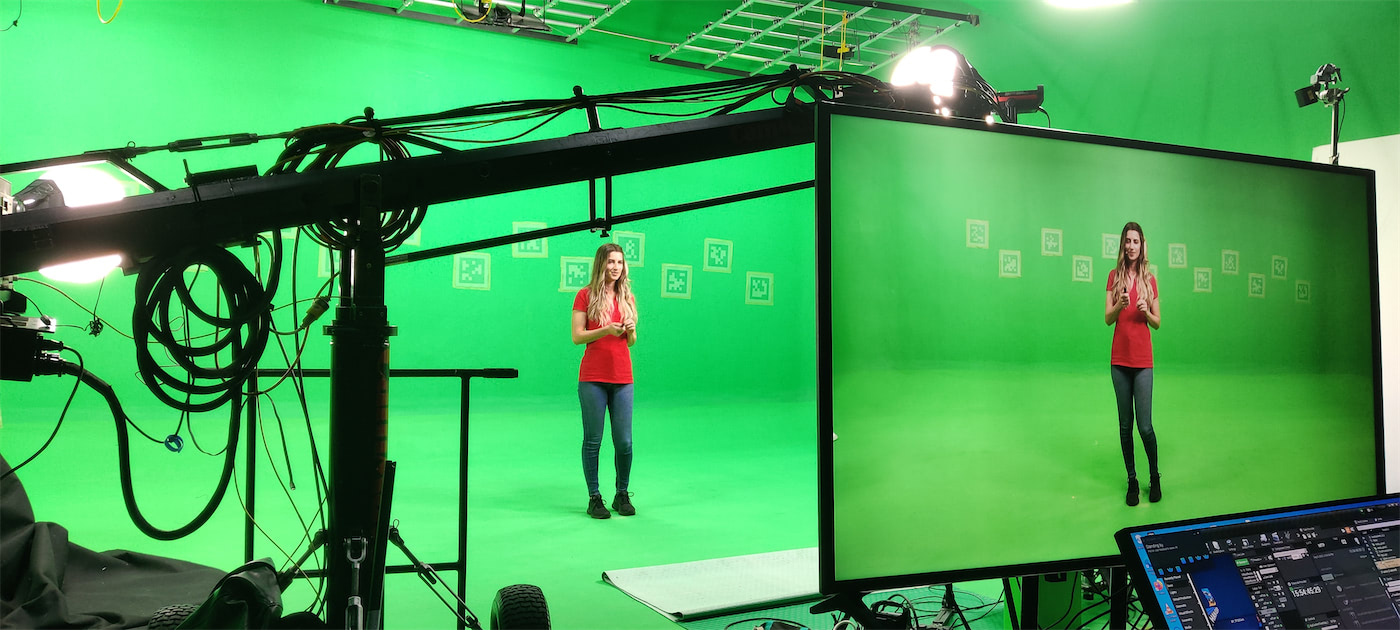 foro de grabacion con green screen y escenario virtual