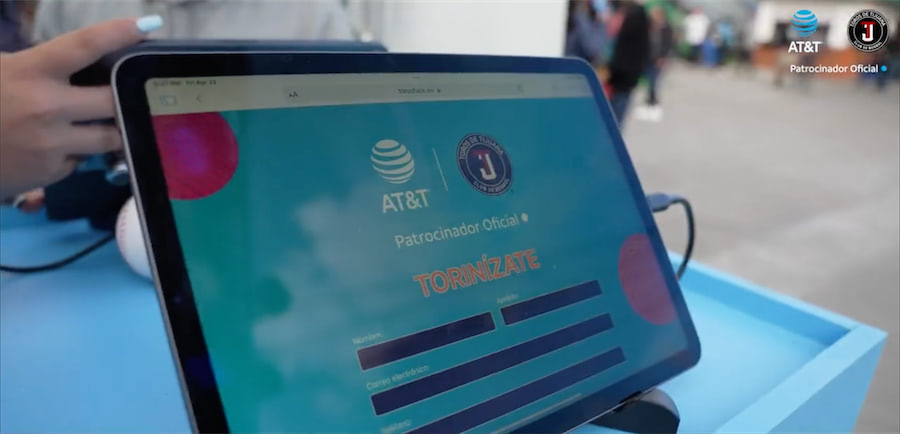 iPad con aplicación con formulario de registro