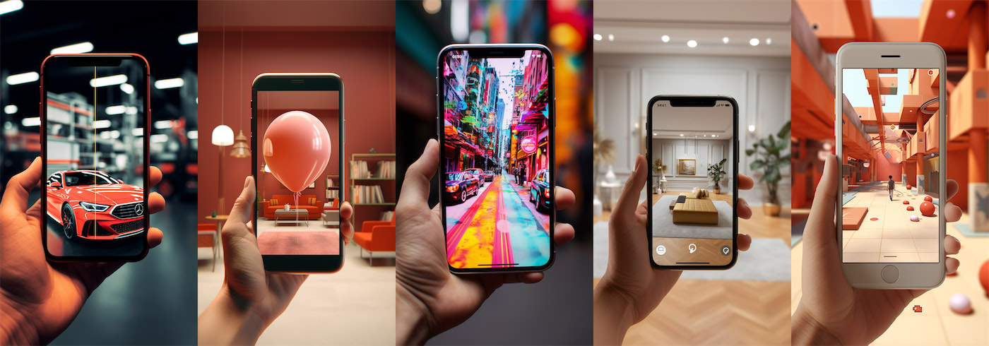 teléfonos celulares con ejemplos de aplicaciones de realidad aumentada