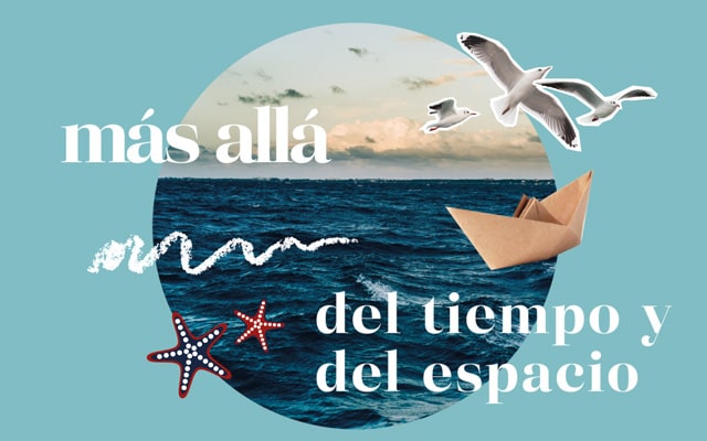 animacion 2d branding con el texto más allá del tiempo y del espacio