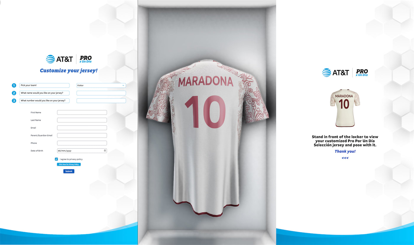 Playera en 3D con mensaje en pantalla de instalación