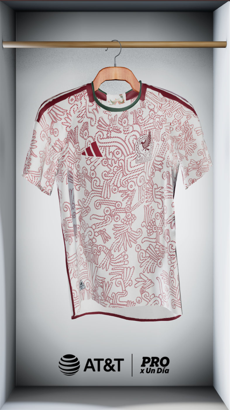 Playera de la selección mexicana de futbol roja en 3D
