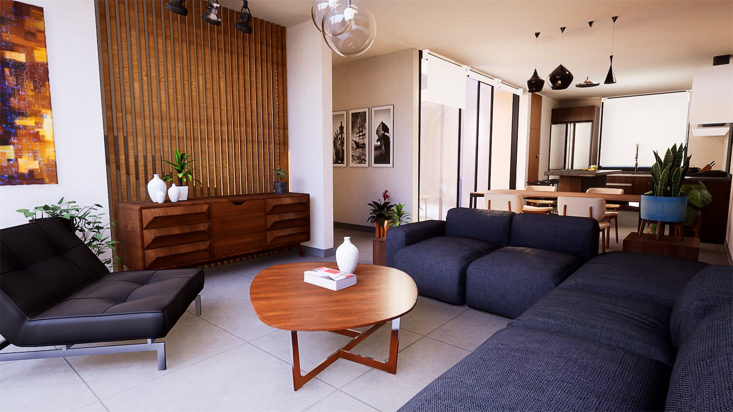 Video Render 3D para decoración de sala