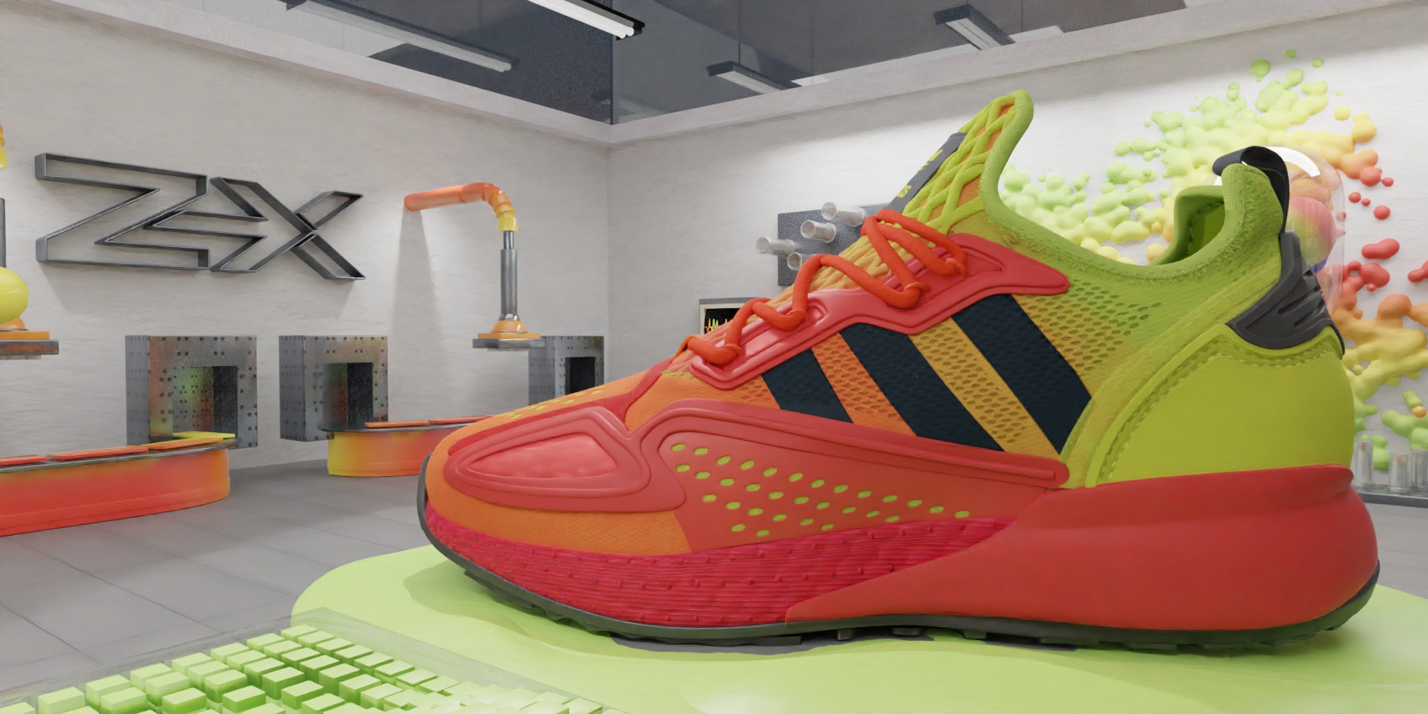captura de pantalla de la experiencia de ralidad virtual para presentacion de producto de adidas