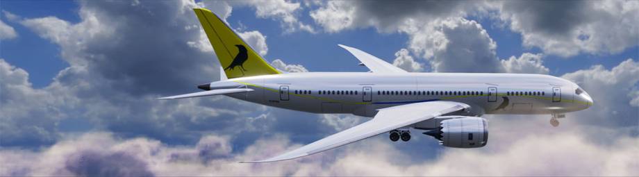 Ejemplo de animación y modelado 3D de un avion