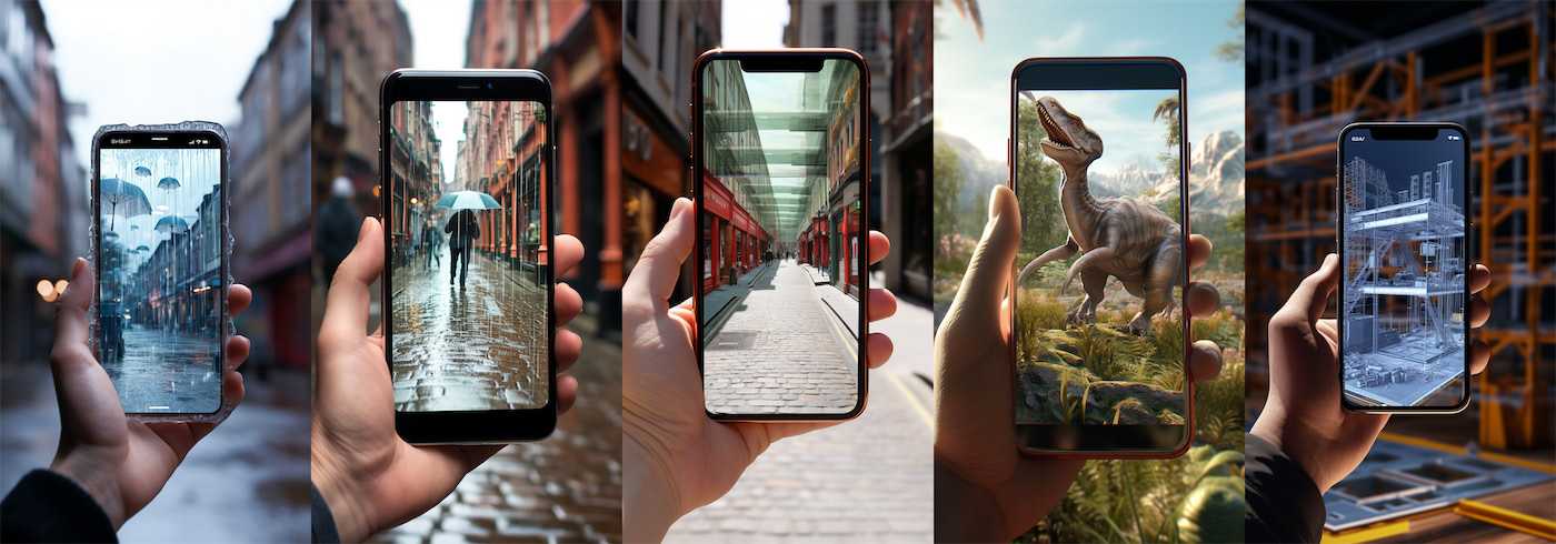teléfonos celulares con ejemplos de aplicaciones de realidad aumentada