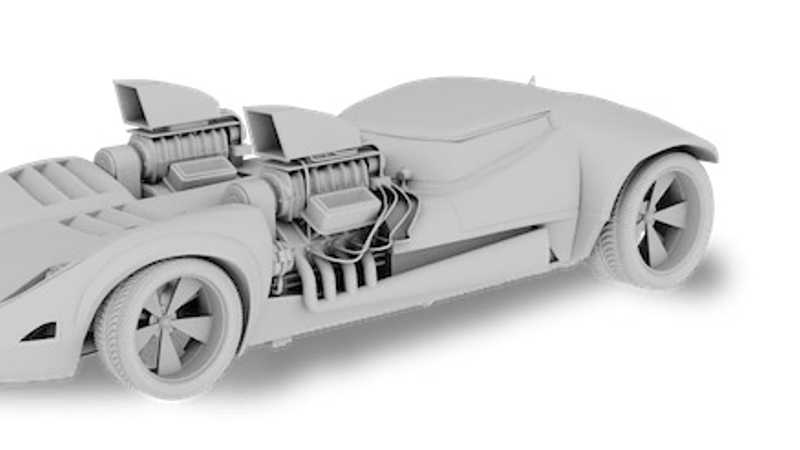 Proceso de modelado 3D y texturizado de coche de hotwheels